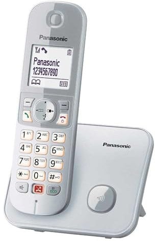 Panasonic KX-TG6851 - Teléfono Fijo Inalámbrico Digital (Bloqueo de Llamadas, Manos Libres, Modo No Molestar, Reducción de Ruido Ambiente, Distintos Tonos de Llamada, Agenda), Plata