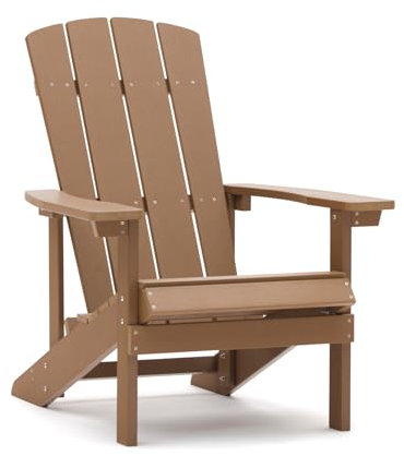 Home Deluxe - Gartenstuhl Adirondack - CARINO, Farbe: Braun - Material: Polystyrol, witterungsfest - Sitzbreite: 50 cm, Sitzhöhe: 25/38 cm, Sitztiefe: 48 cm I Gartensessel Sonnenliege Balkonstuhl