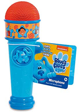 Famosa Pistas de Blue y Tú, Micrófono Azul de Juguete Perrito Blues Clues, con la canción de la Serie Infantil de Dibujos, para niños y niñas a Partir de 3 años, Multicolor