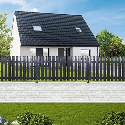 Charcoal Grey Steel House Fences with Screws and Protectors