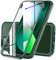 DOSNTO Double Sided Clear Case for iPhone 13 (6.1''), Front and Back Full Body 360 Shockproof Drop Protection Phone Case Built-in Tempered Glass Screen Protector Rugged Phone Cover, Green