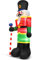 GYMAX Babbo Natale Pupazzo Orso Pinguini Gonfiabile, Illuminazione Luce LED, Materiale Impermeabile, Accessori da Fissaggio Inclusi, Decorazione Natalizia Esterna (240 cm)