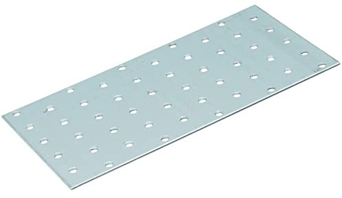 D2D | 4 Stück - Lochplatten - Größe: 100 x 200 mm - Stärke: 2 - Feuerverzinkt E-TA - EN 14545 - Verbindungsplatten - Lochblech - Knotenbleche - Made in Germany