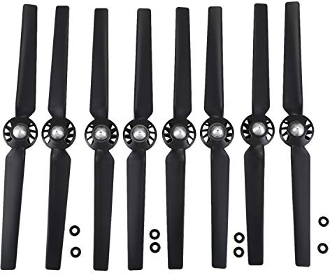 Kliplinc 8 StüCke Propeller für Yuneec Q500 Typhoon 4 Karat Kamera Drone Teile Schnell Verschluss Selbst Hemmend Requisiten Klinge (Schwarz)