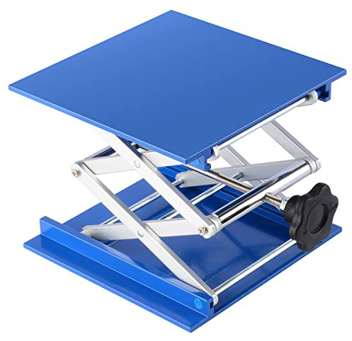 Labasics Lab Jack, 200 x 200 mm Alluminio anodizzato Martinetto di supporto per laboratorio Piattaforma di supporto a forbice con peso di supporto di 15 KG, Gamma di sollevamento da 70 a 320 mm