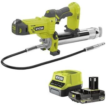 Pack RYOBI pompe à graisse 18V R18GG-0-1 batterie 2.0Ah - 1 chargeur rapide RC18120-120
