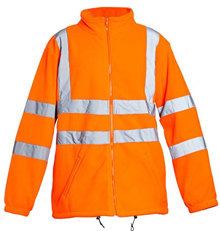 Blackrock Giacca in pile arancione Hi Vis, uomo e donna, resistente e calda, anti-pilling, abbigliamento da lavoro di sicurezza riflettente ad alta visibilità, completamente certificata EN