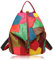 Karoukee Bunter Modischer Rucksack für Frauen, Patchwork Rindsleder Rucksäcke, Praktischer Tagesrucksack, Lässiger Hobo Daypack, Damen Mode Backpack