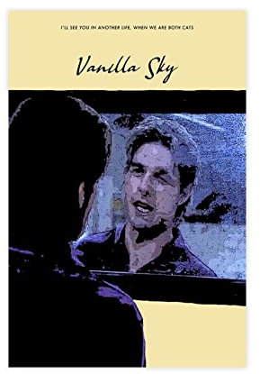 KOURT Vanille Sky Poster Klassische Filme Leinwand Poster Schlafzimmer Dekor Sport Landschaft Büro Zimmer Dekor Geschenk Rahmen: 30 x 45 cm