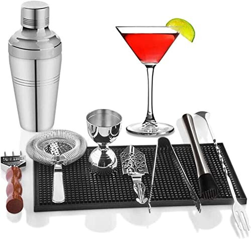 ONOTEC Juego de Barman de coctelera de 17 oz, coctelera de Martini de Acero Inoxidable, Cuchara mezcladora, batidora, medidor de Calibre, vertedores de Licor, Herramientas de Barra Profesionales (Col