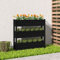 FIRBNUS Pflanzkübel Schwarz 112x25x104,5 cm Massivholz Kiefer Hochbeet Verfügt über 3 Pflanzgefäße Gartenpflanzgefäße Viel Platz Lagerung und Pflanzung von Gemüse, Blumen und Pflanzen