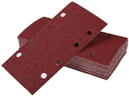 Schleifpapier Set 40 Stück,Schleifpapier Klett 93x185 mm,8 Löcher Schleifpads,Verschiedene Materialien Körnung40/60/80/120/240,Schleifpapier Holz Zubehör für Bosch Schleifpapier Schwingschleifer