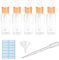 50ml Clear Plastic Dropper Bottles for Essential Oil Pipettes Refillable with Measured Pipette, Funnel and Labels (White+Gold Cap)