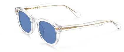 XLAB 8004 Gafas de sol estilo moscot, unisex, 50mm, Transparente/Azul