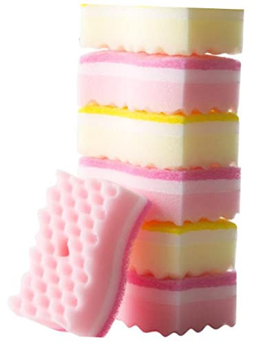 Mobestech 12piezas Estropajo De Esponja Ondulada Paño De Cocina Esponja Toallitas De Esponja para Limpieza De Cocina Polvo De Limpieza Accesorios De Absorbentes De Agua para Fregar Platos