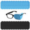 SYEYCW 24 Pièces Cache Oeil pour Lunettes, Réutilisable Cache Oeil de Medical, pour Couvrir les Yeux et Améliorer la Vision, pour Enfants et Adultes Souffrant d'Amblyopie et de Strabisme (Noir, Bleu)