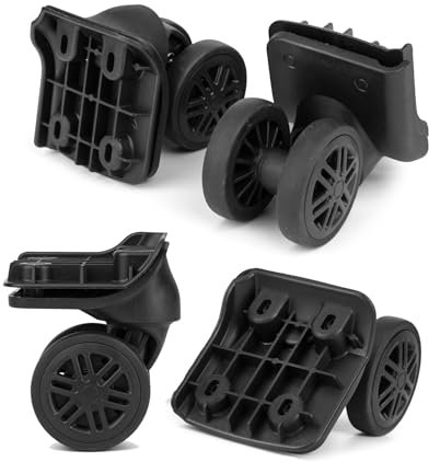 Volein Koffer Ersatzrollen 2 Pair Schwarz Kofferrollen Schwenkräder Gepäckräder mit 4 Schraublöchern(V044-B,2 Pair)