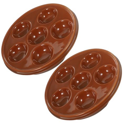 PRETYZOOM 2st Schneckenplatte Vorspeisenteller Aebleskiver-pfannen Schnecken-auflaufform Wachteleier Pfannen Escargot Pan Austern Servierplatte Für Schnecken Tabletts Haushalt Keramik Ball