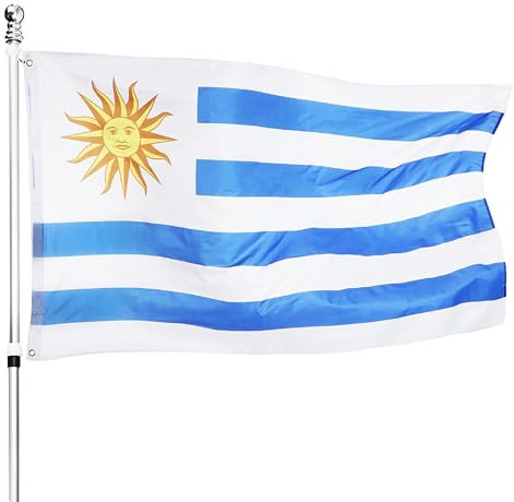 Bandera uruguay grande de 152 cm x 91 cm, perfecta para eventos u ocasiones de Uruguay