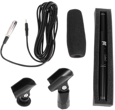 SAFIGLE 1satz Outdoor Interviewmikrofon Mit Professionellem Schallschutz Tragbares Mikrofon Für Kamera Und Smartphone Für Live-Streaming Und Interviews Schwarz