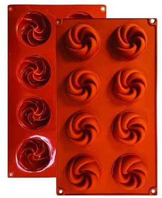 Moule en Silicone, 1 Moule Rose avec Revêtement Antiadhésif, Mini Moule en Silicone Pâtisserie pour Muffins, Brownies, Gâteaux, Pudding, Glaçons, Gelée, Quiches (2 8 x 1 6 cm) – 8 cavités