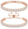 KRFY Bracciali in Oro Rosa per Donna Bracciale Tennis per Donna Braccialetto di Cristallo Gioielli da Donna Braccialetto Regolabile Set per Donna Ragazze Roldgold