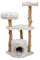 Dehner Lieblinge Kratzbaum Woody, Katzenbaum robust, Kletterbaum für Katzen, ca. 49 x 124 x 49 cm, Plüsch/Spanplatte/Jute/Holz, beige/weiß