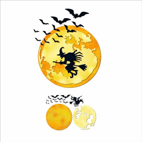 XMZZMX Matrices de découpe Halloween en forme de chauve-souris pour la fabrication de cartes, le gaufrage de papier, les pochoirs, les pochettes de rangement, les cadres photo, les albums photo, le