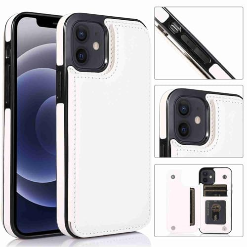Knoowcase for iPhone 11 Case Shockproof Wallet Pouch with Card Holder Flip Folio Case Soft PU Leather Flexible TPU Bumper Magnetic Closure Kickstand Drop Protective Cover for iPhone 11, White
