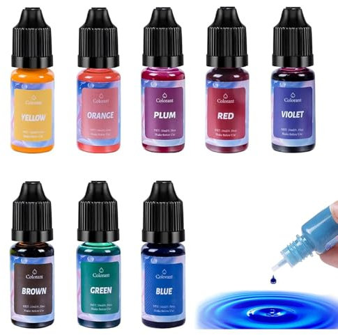 Tinte para velas, 8 colores para cera de soja, tinte de color altamente concentrado a base de aceite para hacer velas, cada uno de 10 ml
