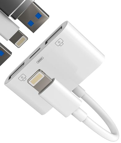 Adaptateur Lightning Vers USB(3 en 1)pour IPhone14 13 Pro Max Charge Jack Câble Certifié Pour Apple MFI OTG 3.0 Port USB-A Clavier Clé Lecteur Carte Appareil Photo Pour IPad Pro Prise Fichiers Caméra