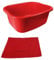 Easy Shopping® 11 Litres Washing Up Plastic Bowl Rectangular Shape and microfibre Cleaning Cloth Multi-Purpose Basin Mixing Sink Tidy Organizers (Red)