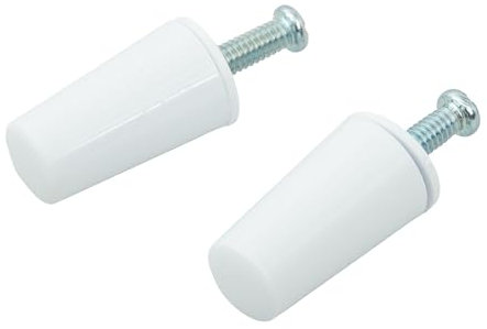 IdeaGenesis - Lot de 12 butées de volet roulant de 40 mm pour volets roulants. Fabriqués en PVC blanc. Comprend tout le nécessaire pour son montage, rondelles et vis. (12, blanc 40 mm)