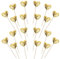 30 Stück Liebe Herz Tortendeko PU-Material Liebe Herz Form Cupcake Toppers Glitzern Herz Geburtstag Kuchen Deko für Valentinstag Baby Dusche Verlobung Hochzeit Party Kuchen Dekorationen Gold