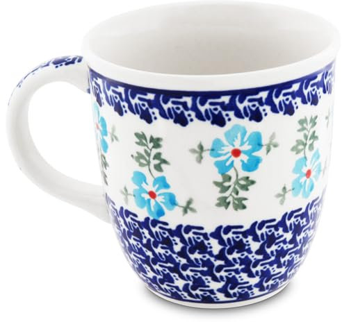 Bunzlauer keramik 350 ml Kaffeebecher Teetasse Pott Tasse Becher Ø 9,3 cm, H 9,7 cm (Dekor 962)
