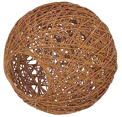 LOORGVEL Rattan Lampenschirm Kugelform Deckenleuchten Abdeckung Tischlampen Zubehör Staubschutz für Wohnzimmer Schlafzimmer Kinderzimmer Langlebig und Dekorativ Hellbraun