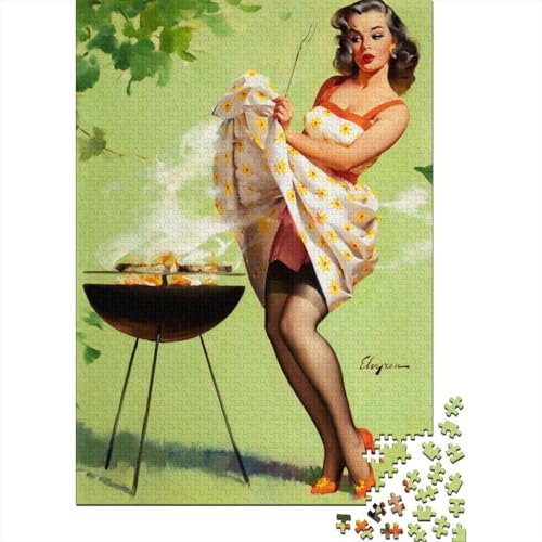 Kunst Gil Elvgren Puzzle 1000 Teile, Pin-up Puzzles Für Erwachsene, Geschicklichkeitsspiel Für Die Ganze Familie, Übung Für Den Geist, Ideal Als Wandbild