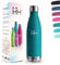 Botella Agua Acero Inoxidable, 500 ml Libre de BPA, Botella Termica, 18/8 Acero Inoxidable, Botellas Agua, Aislamiento al Vacío de Boble Pared, Cantimplora Acero Termica para Cámping - Verde musgo