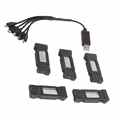 Xixian 3,7 V 1200mAh Drohne Lithium -Batterie mit Ladekabel, Tragbares Ladung für E58 JY019 S168 und Andere RC -Flugzeuge, Überladungsschutz