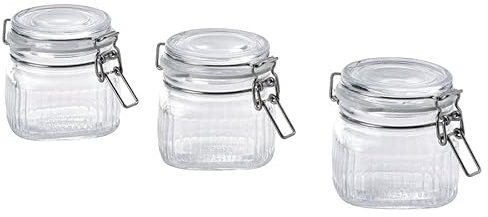 FAKHRI KÖSSEBÄR Jar with Lid, Clear Glass, 13 cl – Small Storage Jar for Spices, Herbs, Jams, Homemade Sauces & Kitchen Organisation