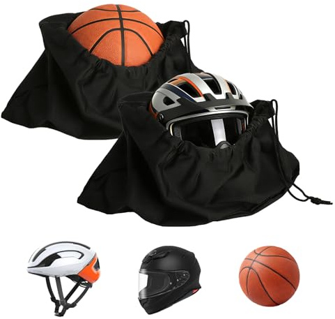 Lot de 2 sacs de casque de moto avec cordon de serrage - Sac universel pour casque de ski - Grande housse respirante - Sac de protection pour casque intégral, vélo, casque de ski, voyage