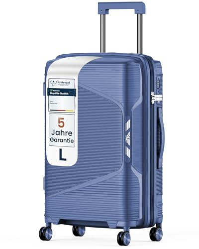 4FLY Leichter Hartschalen-Reisekoffer L - Groß 64 cm (61L) – Trolley Koffer mit TSA-Schloss, Doppelrollen, Aluminium-Teleskopgriff & Doppelreißverschluss, Aufgabegepäck Reisegepäck