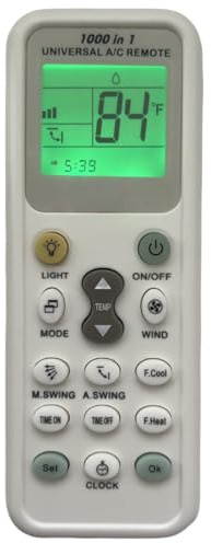 HCTXHQSC Télécommande universelle A/C pour Mitsubishi, Toshiba, Hitachi, Fujitsu, Samsung Electronux, Sanyo, Hyundai, Panasonic, Daewoo, LG, Sharp, Amcor Carrier et autres climatiseurs C/F