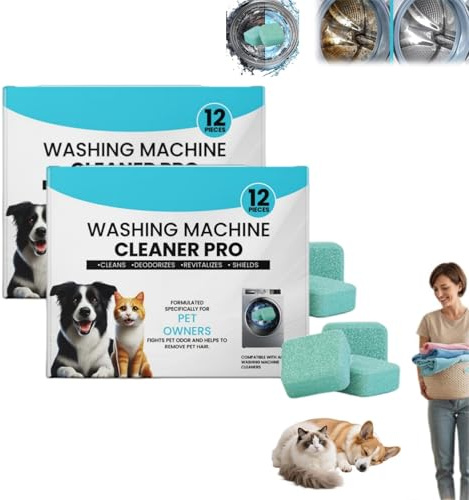 Prime Drum Washing Machine Cleaner Pro, Prime Drum Tablets, Eliminates Odors, Reduces Pet Hair, Compatible with All Washing Machines (2PC)