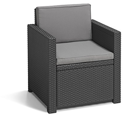 Allibert by Keter Gartenmöbel-Set Monaco, Outdoor-Möbel, 4-Sitzer, aus Rattan, Lounge-Set