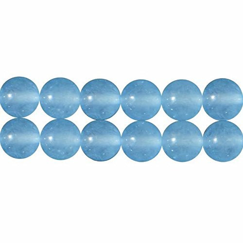 SKYBEADS Perlen für Schmuckherstellung 10mm Aqua Blau Chalcedon Gefärbt Perlen 38cm Strang Approx 35 Stück