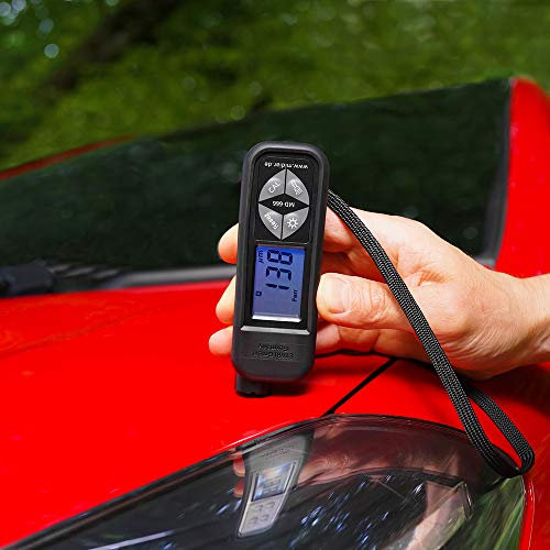ETARI MD 666 Jauge d'épaisseur de Peinture Testeur d’épaisseur de Peinture pour carrosserie en Fer et en Aluminium Appareil de Mesure de Peinture avec calibrage Automatique …