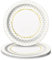 Unique Party 72575 - Piatti piani rotondi, 22,9 cm, elegante design a pois dorati, carta grande