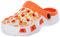 Brandsseller Sabots Femmes Chaussure de Jardin Pantoufle Plage Sandales Clogs Motif de Fleurs - Orange/Blanc - 38 EU