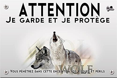Pets-easy Panneau Attention au chien loup